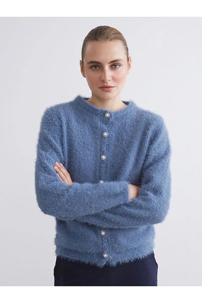 LC Waikiki Lcwaikiki Classic Crew Neck Women's Knitwear Cardigan (W5)