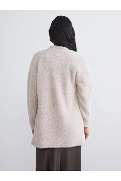 LC Waikiki LCW Modest Şal Yaka Kadın Pelüş Triko Hırka (W5)