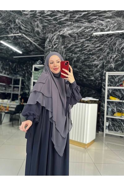 Fashion journey Standard Size Hijab Suit with Sleeve Baglama Hajj Umrah