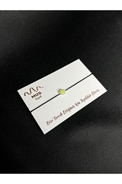 Mos Tespih Letter U Adjustable Drawstring Luck Bracelet