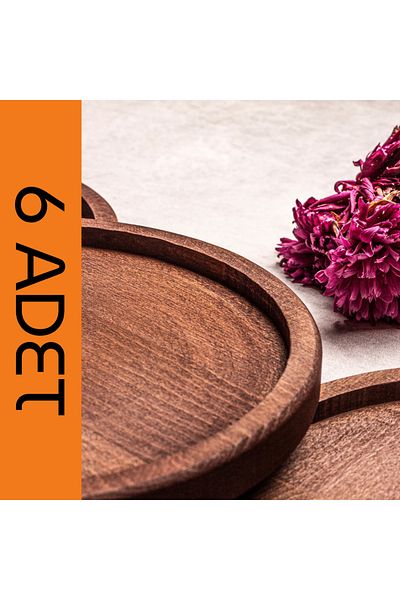 PUDRAM Royal Set of 6 Wooden Cake and Breakfast Plates - 20 cm