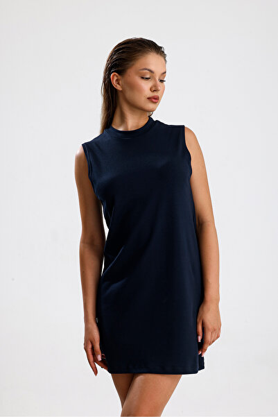 Elia Moda Navy Blue 100% Cotton Interlock Zero Sleeve Undershirt Blouse