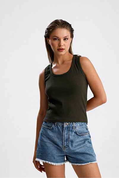 Elia Moda Khaki Lycra Camisole Blouse