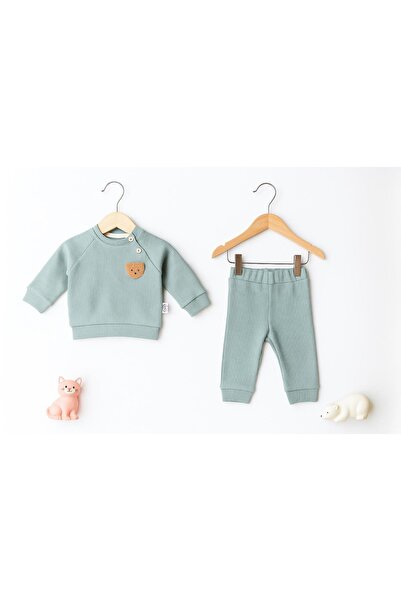 AKİ MODA KİDS Aki Moda Kids erkek bebek ayıcık detayıyla ikili takım