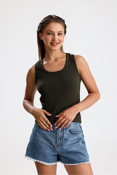 Elia Moda Khaki Lycra Camisole Blouse