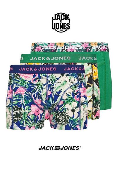 Jack & Jones Set de boxeri J&J JACFRED Flamingo pentru bărbați cu logo colorat din 3 piese