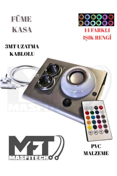 Masfitech Dolap Ve Tezgah Altı Bluetooth Müzik Çalar Prizmatik Venüs Uzatma K...