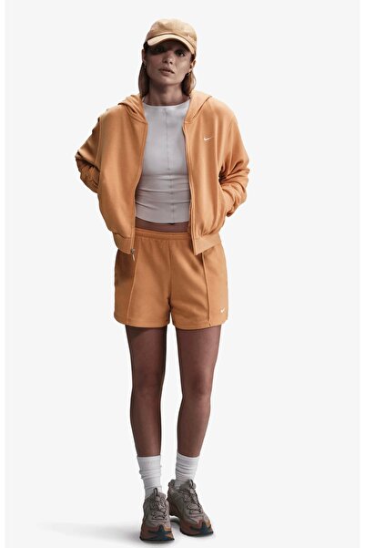 Nike HF6940-856 Normal Bel Rahat Kesim Pamuklu Kadın Spor Şort Somon Rengi