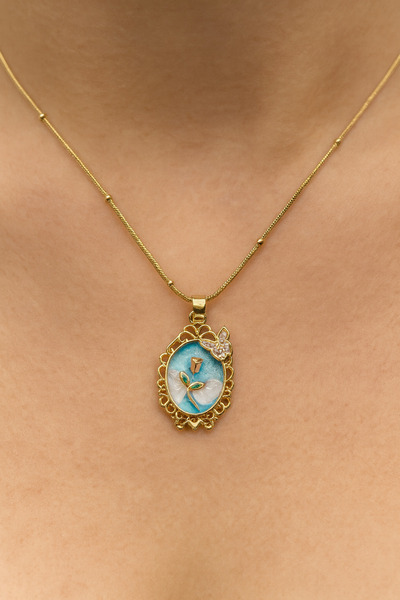 Çelik Mineli Kolye (Gold)