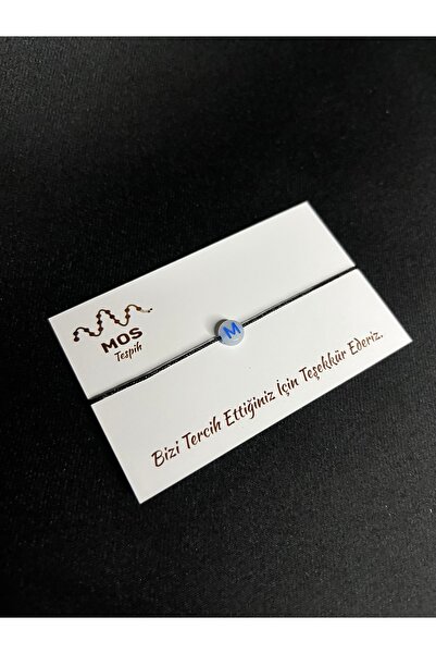 Mos Tespih M Harfi Ayarlanabilir İpli Şans Bileklik