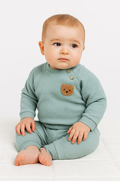 AKİ MODA KİDS Aki Moda Kids erkek bebek ayıcık detayıyla ikili takım