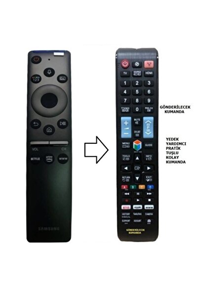 Samsung ile uyumlu QE65Q70TATXTK ile uyumlu 4K Smart QLED TV ( YEDEK KUMANDASI )
