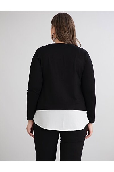 Te&Te Women's Plus Size Front Garnish Skirt Shirt Detail One-Piece Blouse