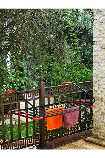 woodhub Balkon için Kalın Borulu Çamaşır Kurutma Askısı, Beyaz, Dayanıklı ve ...