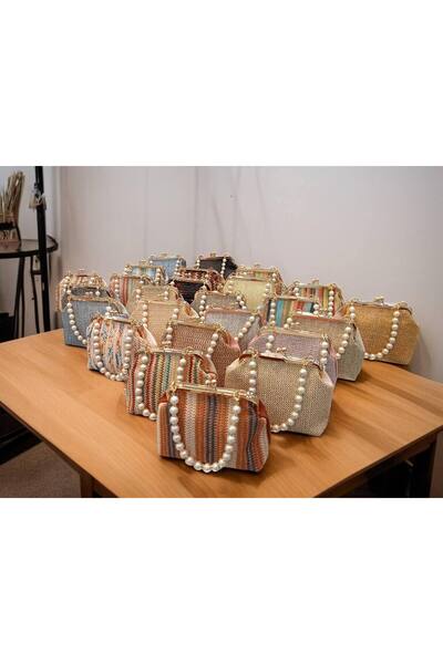 BLACK İNCİ DETAYLI KÜÇÜK BOY HASIR ÇANTA