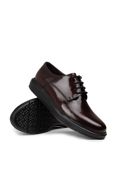 Deery Men's Burgundy Genuine Leather Daily Comfort Shoes