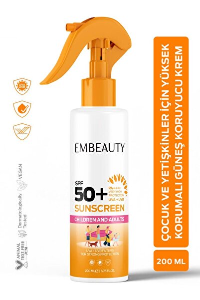 Embeauty Çocuk ve Yetişkinler için Yüksek Korumalı Güneş Koruyucu Krem Spf50+...
