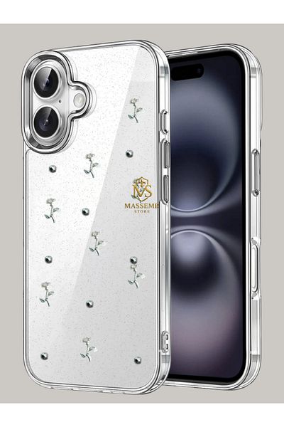 Massemr Apple iPhone 16 Plus Compatible Luxury Patterned Silicone Case – Stylish Design, High-End Premium Cover