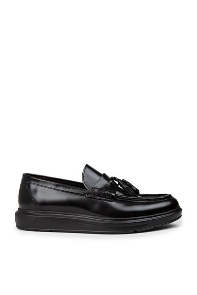 Deery Men's Genuine Leather Black Comfortable Loafer Shoes
