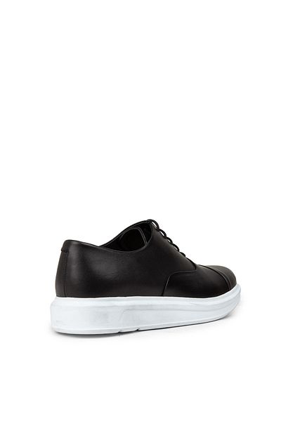Deery Men's Casual Black Genuine Leather Shoes