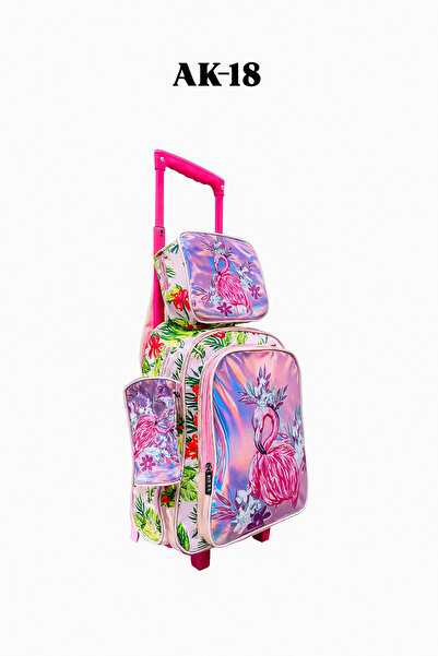 Kids 3Piece School Trolley Backpack Set with Lunch Bag and Pencil Case. Durable, Lightweight