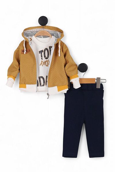 voyyo kids baby Baby Boy 3-18 Months 3 Piece Stylish Set with Hooded Raincoat and Jacket