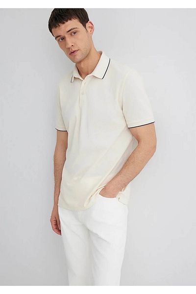 Mavi Regular Fit White Men's Polo Neck T-Shirt M0611902-70057