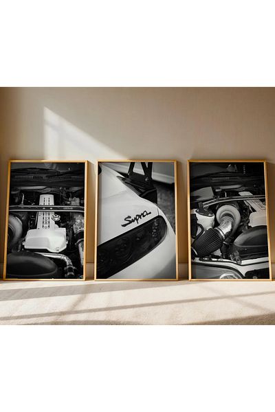 NT Handmade Natural Wooden Framed Uv Printing Supra Wall Painting – Modern & Stylish Car Wall Decor