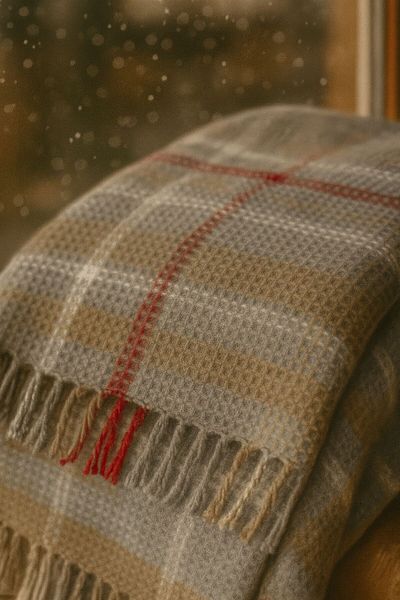 Calista home Cotton Soft Patterned Plaid Scottish Blanket 4 Seasons Camping Travel Blanket