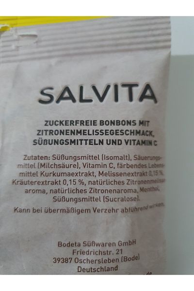 salvita Limonade Melissa Zuckerfrei 125g