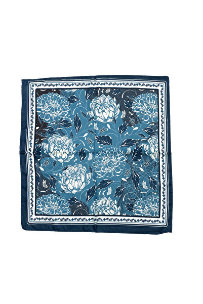 Sultan İpek Şakayık Desenli Fular / Bandana 48x48