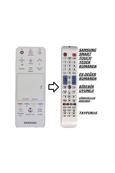 Samsung ile uyumlu AKILLI KUMANDA AA59-00775A BEYAZ AA59-00774A – YEDEK KUMAN...
