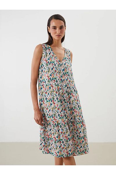 LC Waikiki LCWAIKIKI Rochie clasică mixtă cu decolteu în V, cu flori, în linie A