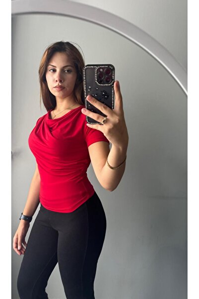 LONELY WOLF Degaje Yaka Yanı Pileli sandy bluz 04