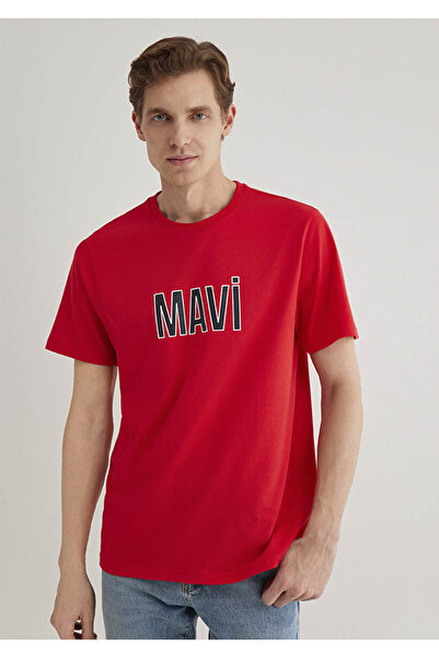 Mavi Logo Erkek Kırmızı Tişört (066842-33099)