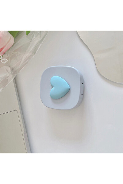 LİONSA Lens taşıma saklama kutu ve takma aparatı seti (Kalpli-Mavi)