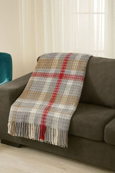 Calista home Cotton Soft Patterned Plaid Scottish Blanket 4 Seasons Camping Travel Blanket