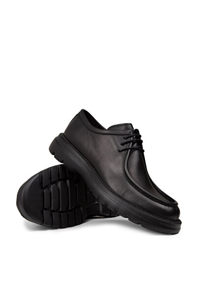 Deery Men's Black Genuine Leather Casual Shoes