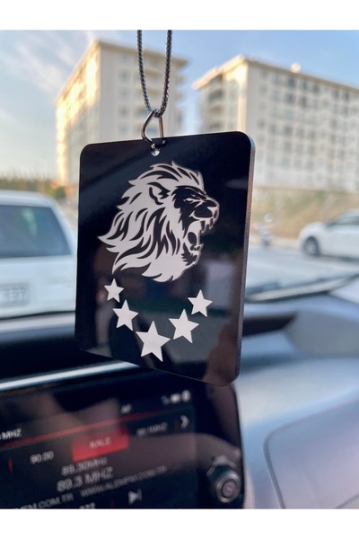 estölye Siyah Pleksi Aslan Başı 5 Yıldız Araba Süsü Dikiz Aynası Süsü Araba S...