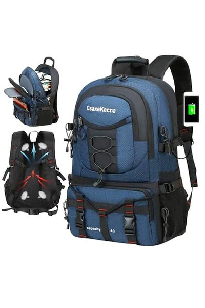 GOLD MARKET Universal Backpack for Mountaineering, Travel, Waterproof, USB Slot, Adjustable Straps, 52x34x19 cm,