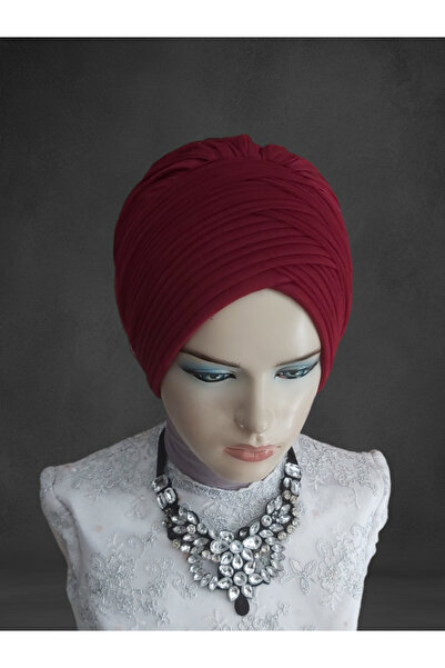 Nuray hazır duvak Bordo sevda bone hazır duvak hazır şal hazır türban