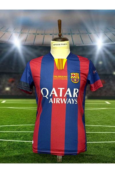 After Party F.C B.A.R.C.E.L.O.N.A 2015 Champions League Final Lionel Messi Nostalgia Jersey vs Sports Singlet AG