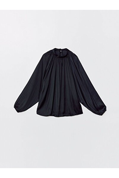 LC Waikiki Dik Yaka Oversize Saten Kadın Bluz