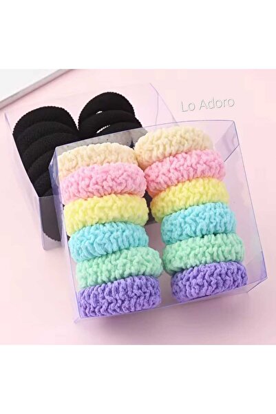 LO ADORO 10 Adet Pastel Renk Ekstra Kalın Lastik Toka Özel Üretim Lastik Toka...