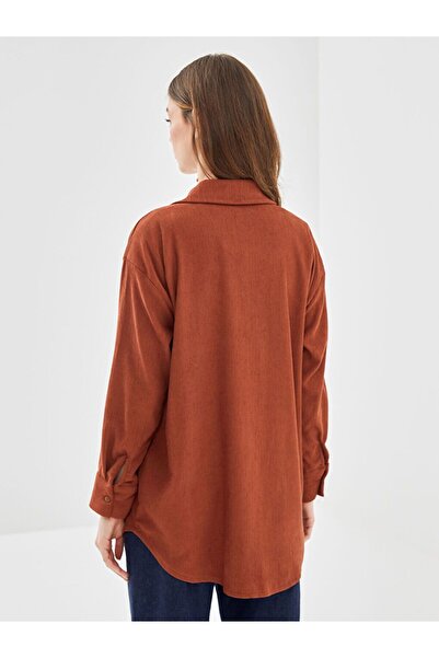 LC Waikiki LCW Modest Oversize Kadife Kadın Gömlek Tunik