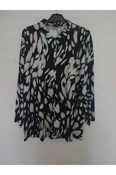 anne moda ankara 1. Quality, Full Summer, Buttoned, Long Sleeve, Large Size, Viscose Shirt