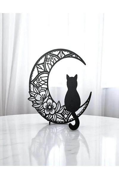 GİT3D Stylish Cat Wall Decor Model-5 (35 cm)
