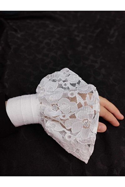 PL Beyaz simli saten kolluk