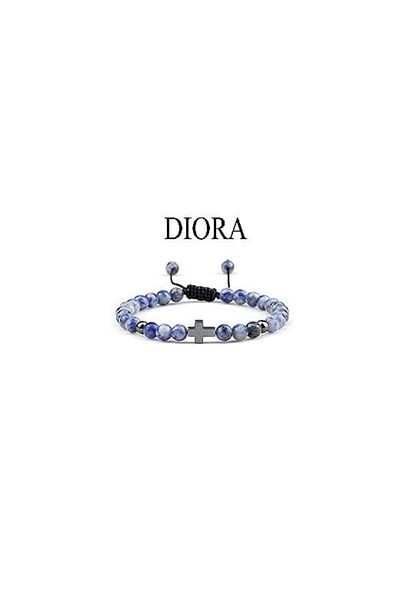 Belora Bracelet with Cross and Stones - Lavender