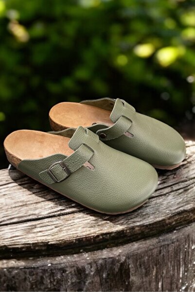 Land of Cork Γνήσιες δερμάτινες παντόφλες εσωτερικού χώρου Unisex – Φυσική σόλα από φελλό, ανατομική, δερμάτινη σβήσιμη